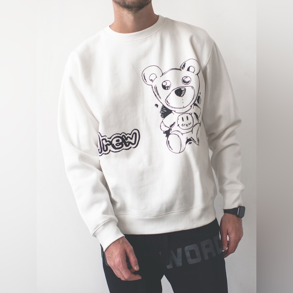 drew House White Teddy Graphic Sweatshirt Size XXS